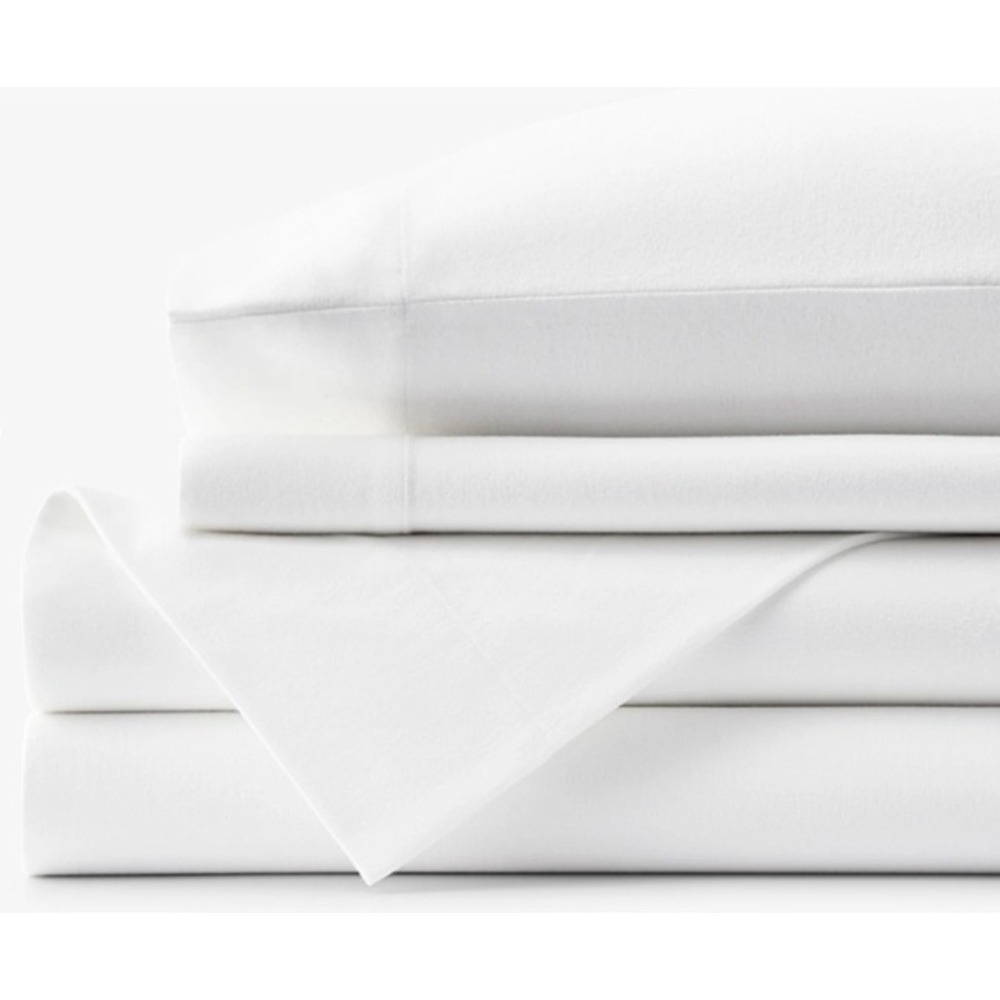 The Company Store Legends Hotel Velvet Flannel Sheet Set Queen White 50805L-Q